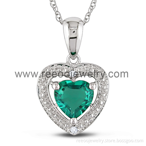 Large Stone Setting Rhodium Plated Silver Pendant, Bijouterie Silver Jewelry Making